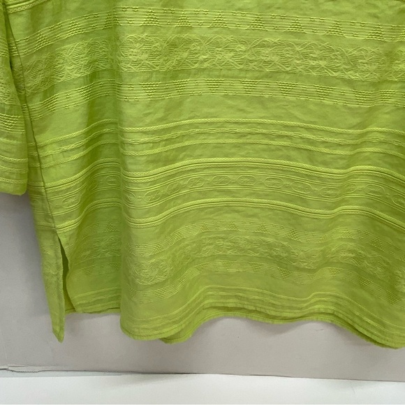 Alfred Dunner Size 14 Green Pullover Blouse 3/4 Sleeves Beads & Lace Mature Top - Picture 7 of 15